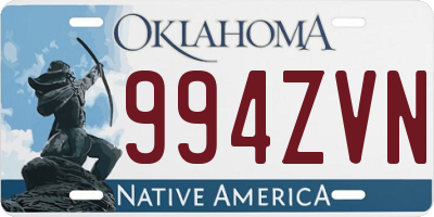 OK license plate 994ZVN