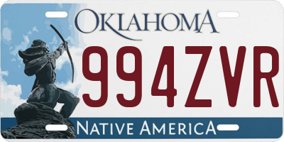 OK license plate 994ZVR