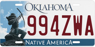 OK license plate 994ZWA