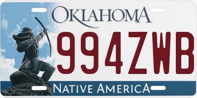 OK license plate 994ZWB