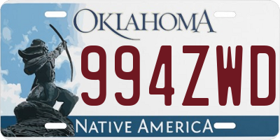 OK license plate 994ZWD