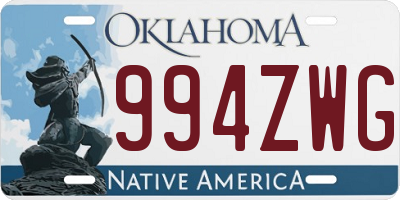 OK license plate 994ZWG