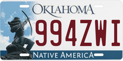 OK license plate 994ZWI