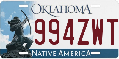 OK license plate 994ZWT