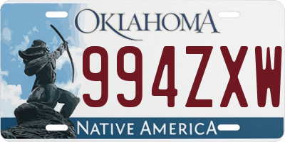 OK license plate 994ZXW