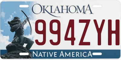 OK license plate 994ZYH