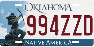 OK license plate 994ZZD