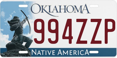 OK license plate 994ZZP