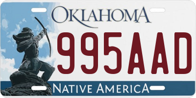 OK license plate 995AAD