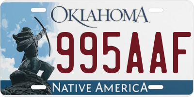 OK license plate 995AAF