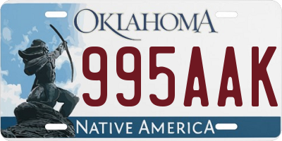 OK license plate 995AAK