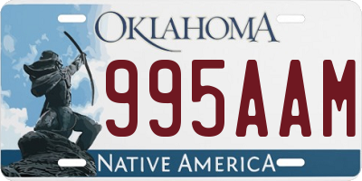 OK license plate 995AAM