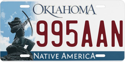 OK license plate 995AAN