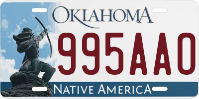 OK license plate 995AAO