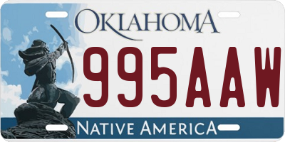 OK license plate 995AAW