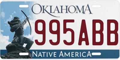 OK license plate 995ABB