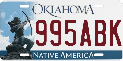 OK license plate 995ABK