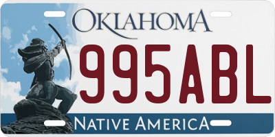OK license plate 995ABL