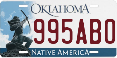 OK license plate 995ABO