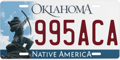 OK license plate 995ACA
