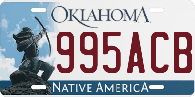 OK license plate 995ACB