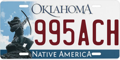 OK license plate 995ACH