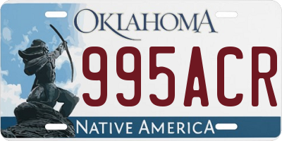 OK license plate 995ACR