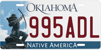 OK license plate 995ADL