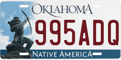 OK license plate 995ADQ