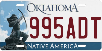 OK license plate 995ADT