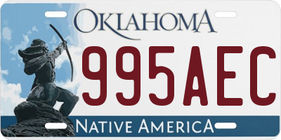 OK license plate 995AEC