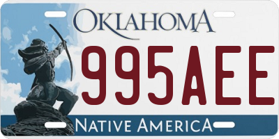 OK license plate 995AEE