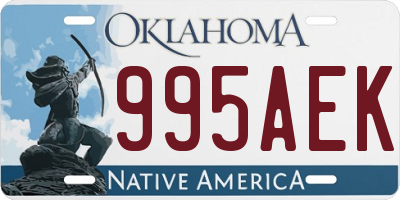 OK license plate 995AEK