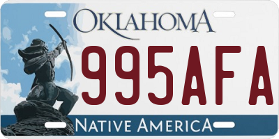OK license plate 995AFA