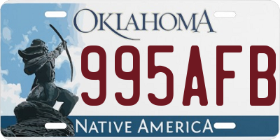 OK license plate 995AFB