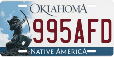 OK license plate 995AFD