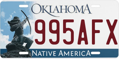 OK license plate 995AFX