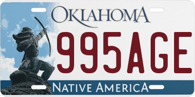OK license plate 995AGE