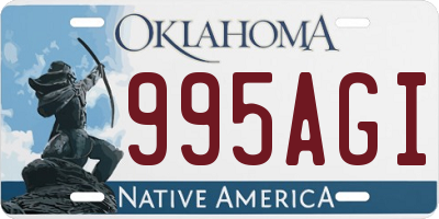 OK license plate 995AGI