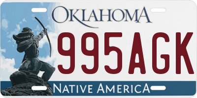 OK license plate 995AGK