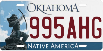 OK license plate 995AHG