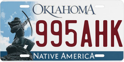 OK license plate 995AHK
