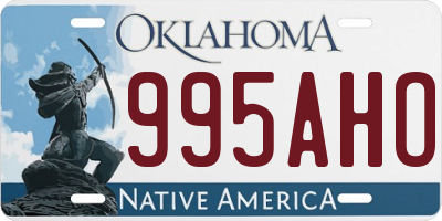 OK license plate 995AHO