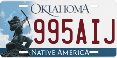 OK license plate 995AIJ