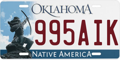 OK license plate 995AIK