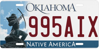 OK license plate 995AIX