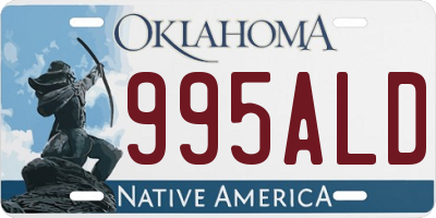 OK license plate 995ALD