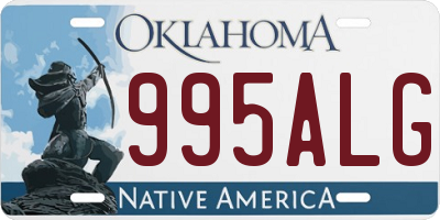 OK license plate 995ALG