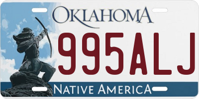 OK license plate 995ALJ