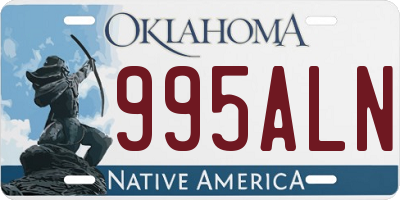 OK license plate 995ALN
